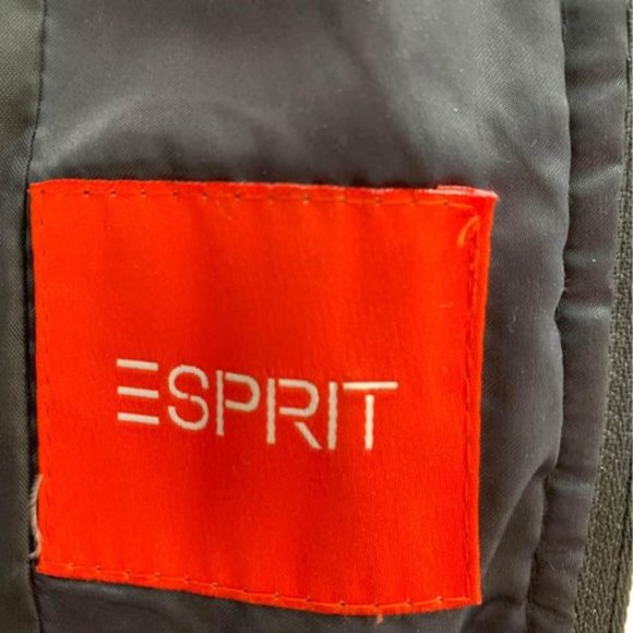 Esprit Down jacket coat size large dark grey/black button full zip - Picture 5 of 11